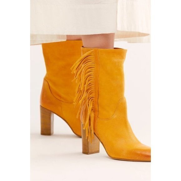 NEW FREE PEOPLE Wild Rose Slouch tan leather Boots size 37 - Picture 1 of 8